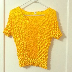 Yellow shirt with beautiful patterns